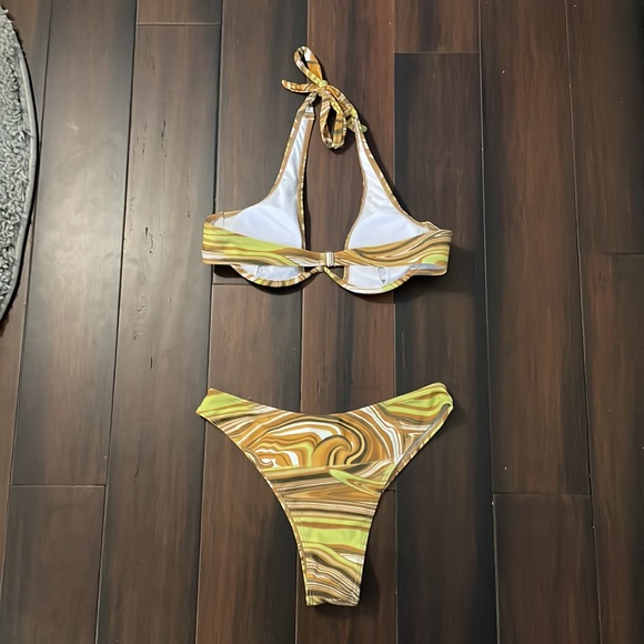adjustable halter bikini set, high-rise bottoms - Picture 2 of 2